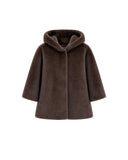 HEMISPHERE FAUX FUR HOODED JACKET CHOCOLATE BROWN