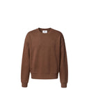 AMI PARIS ADC EMBOSSED LOGO SWEATER BROWN