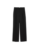 AMI PARIS HIGH WAIST WIDE LEG WOOL TROUSER BLACK