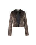 VERONICA BEARD BANCROFF CROPPED SEQUIN JACKET COPPER