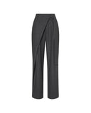 LA PISCINE STRIPED WRAP TROUSER DARK GREY