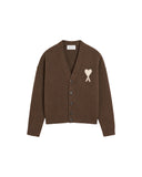 AMI PARIS ADC ALPACA KNIT CARDIGAN CHOCOLATE BROWN