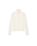 COURRÈGES ZIPPED MERINO WOOL CARDIGAN HERITAGE WHITE