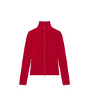 COURRÈGES ZIPPED MERINO WOOL CARDIGAN RED