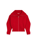 GIVENCHY ZIP UP HIGH NECK CARDIGAN RED