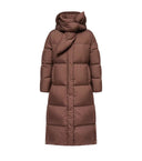 MONCLER ORNEMENT LONG DOWN JACKET BROWN