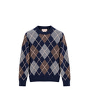 &DAUGHTER AVA ARGYLE CREWNECK NAVY