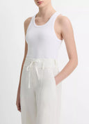 VINCE RIBBED TANK TOP WHITE