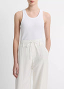 VINCE RIBBED TANK TOP WHITE