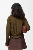LOEWE ASYMMETRIC DRAPED SHIRT KHAKI GREEN