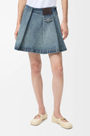 LOEWE PLEATED DENIM SKIRT