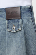 LOEWE PLEATED DENIM SKIRT