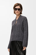 LOEWE CABLE KNIT PULL GREY