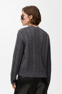 LOEWE CABLE KNIT PULL GREY