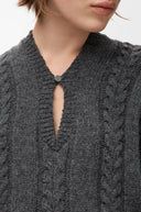 LOEWE CABLE KNIT PULL GREY