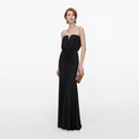 SELF-PORTRAIT BANDEAU MAXI DRESS BLACK