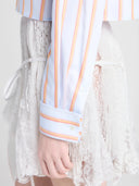 JW ANDERSON CROPPED STRIPED SHIRT BLUE/ORANGE