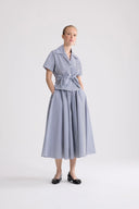 PATOU ELASTICATED MIDI SKIRT STRIPED