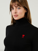 AMI PARIS LOGO PULL TURTLENECK BLACK