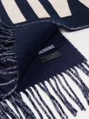 JACQUEMUS LOGO SCARF NAVY
