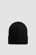 MONCLER LOGO BEANIE BLACK