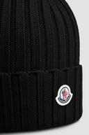 MONCLER LOGO BEANIE BLACK