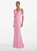 SELF-PORTRAIT GEORGETTE FLOWER DRESS PINK