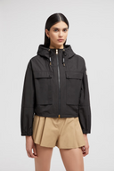 MONCLER SAUVAN SHORT HOODED PARKA BLACK