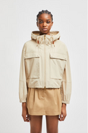 MONCLER SAUVAN SHORT HOODED PARKA BEIGE