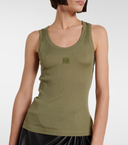 LOEWE SILK ANAGRAM TANK TOP KHAKI