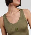 LOEWE SILK ANAGRAM TANK TOP KHAKI