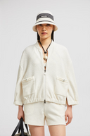 MONCLER BOUCLE CARDIGAN WHITE