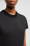 MONCLER T-SHIRT CROCHET ACCENT BLACK