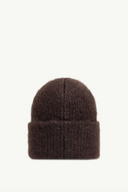 MONCLER LOGO BEANIE TONAL DARK BROWN