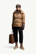 MONCLER AGNEUX SHORT DOWN JACKET CAMEL