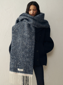 JACQUEMUS THE CARRO SCARF NAVY/WHITE
