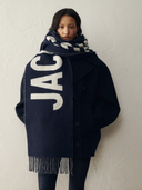 JACQUEMUS LOGO SCARF NAVY