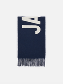 JACQUEMUS LOGO SCARF NAVY