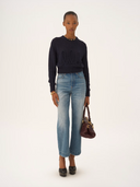 CHLOÉ CROPPED LOGO KNIT NAVY