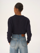 CHLOÉ CROPPED LOGO KNIT NAVY