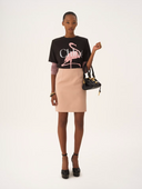 CHLOÉ GENEROUS LOGO FLAMINGO T-SHIRT BLACK