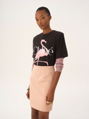 CHLOÉ GENEROUS LOGO FLAMINGO T-SHIRT BLACK
