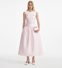 SELF-PORTRAIT PINK TAFETA DRESS MIDI