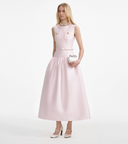 SELF-PORTRAIT PINK TAFETA DRESS MIDI