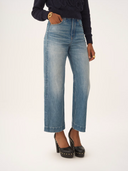 CHLOÉ CROPPED HIGH RISE DENIM DREAM BLUE