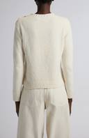 MONCLER EMBROIDERED LOGO PULL ECRU