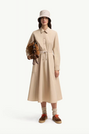 MONCLER POPLIN MIDI SHIRT DRESS BEIGE