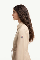 MONCLER POPLIN MIDI SHIRT DRESS BEIGE
