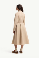 MONCLER POPLIN MIDI SHIRT DRESS BEIGE