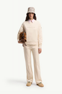 MONCLER EMBROIDERED LOGO SWEATSHIRT ECRU